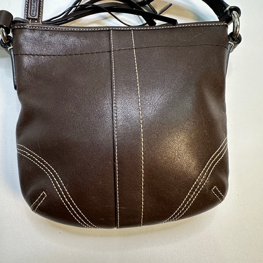 Coach Brown Leather Crossbody Shoulder Bag - Picture 5 of 9